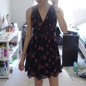Navy Blue Floral Dress